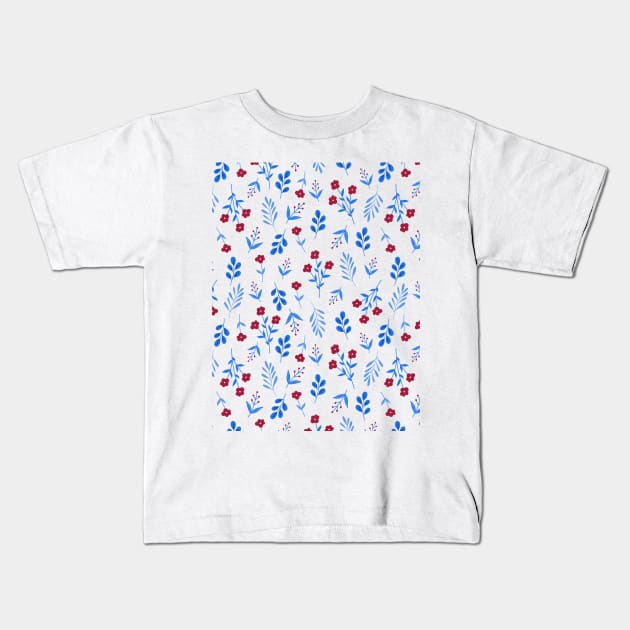 Simple Botanical Patterns Kids T-Shirt by MarjanShop